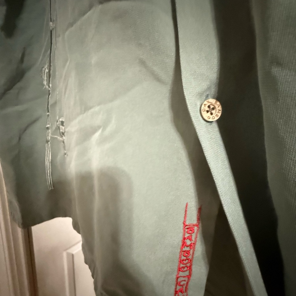 BAMBOO Green Shirt with Embroidered Logo - Picture 5 of 7